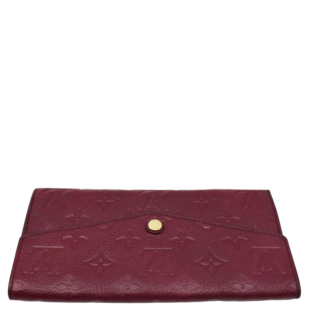 LOUIS VUITTON Sarah Monogram Empreinte Leather Wallet Aurore