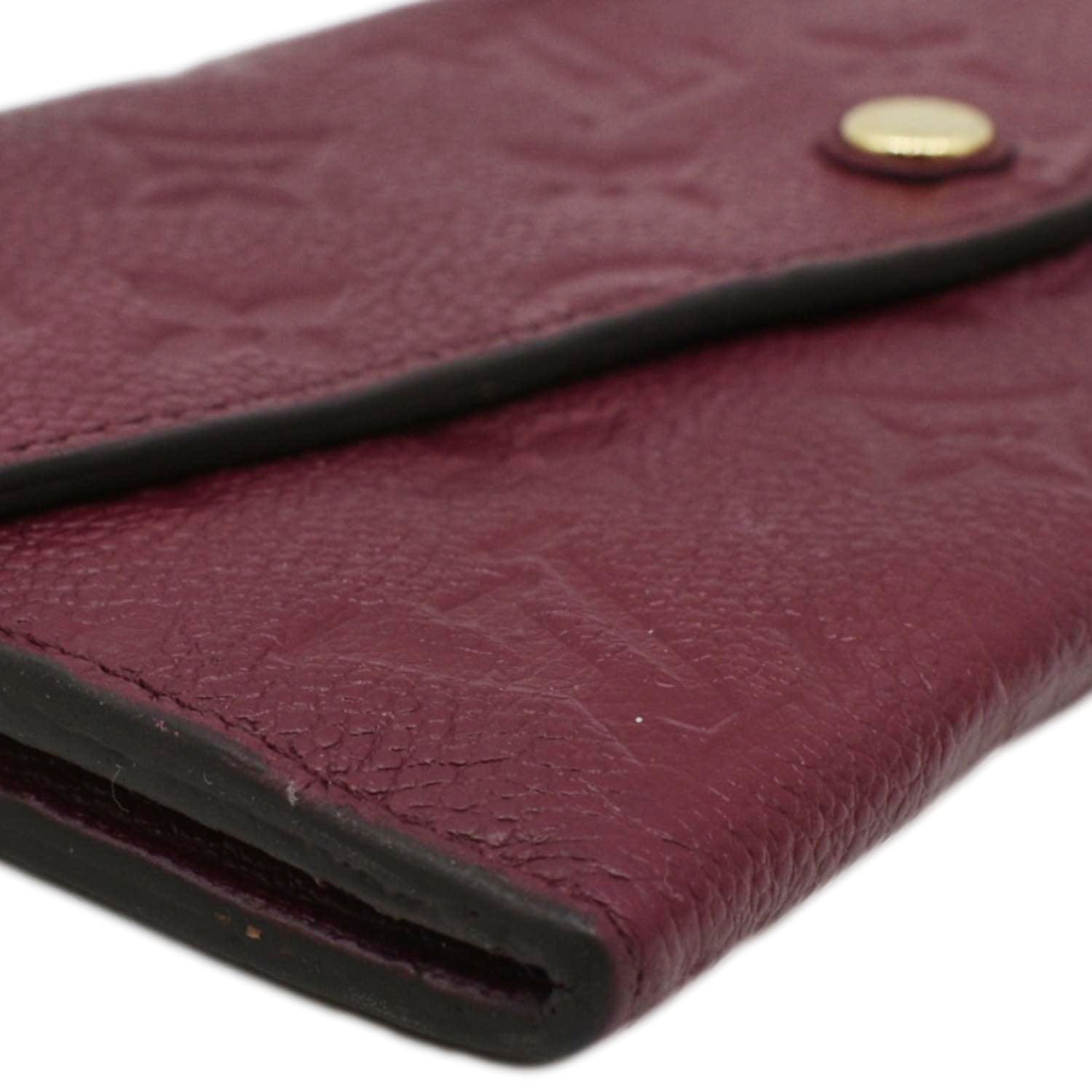 LOUIS VUITTON Sarah Monogram Empreinte Leather Wallet Aurore