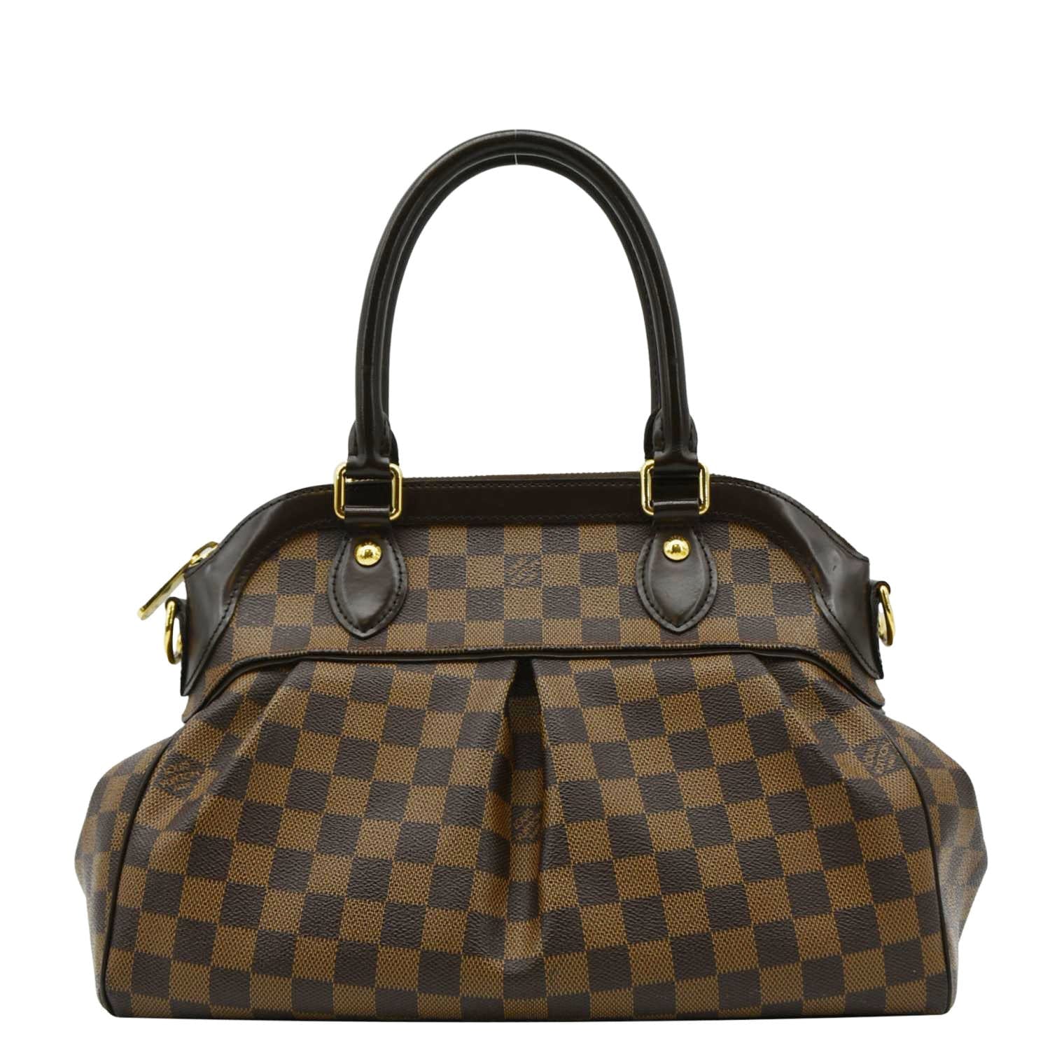 LOUIS VUITTON Trevi PM Damier Ebene Satchel Shoulder Bag Brown