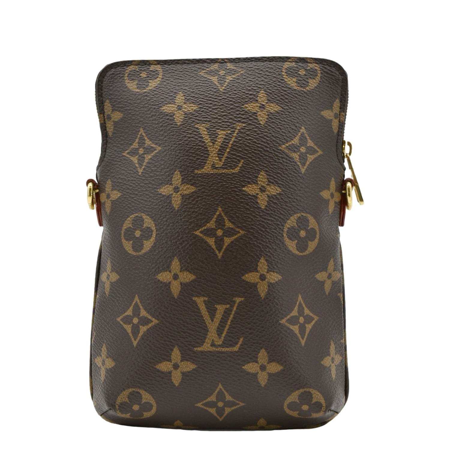 LOUIS VUITTON Utility Phone Sleeve Monogram Canvas Crossbody Bag Brown
