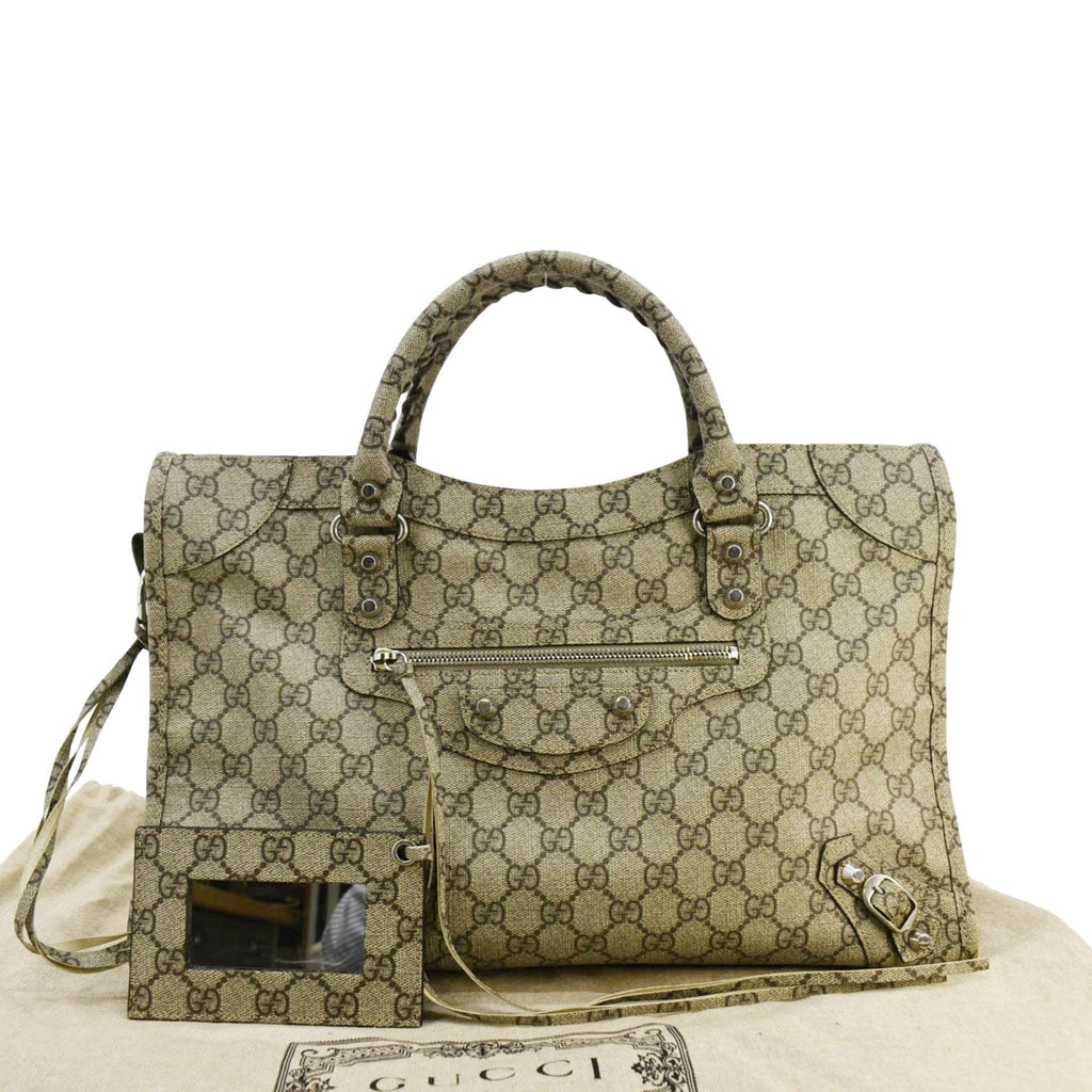 GUCCI X BALENCIAGA The Hacker Project Neo GG Supreme Tote Bag Beige 681695