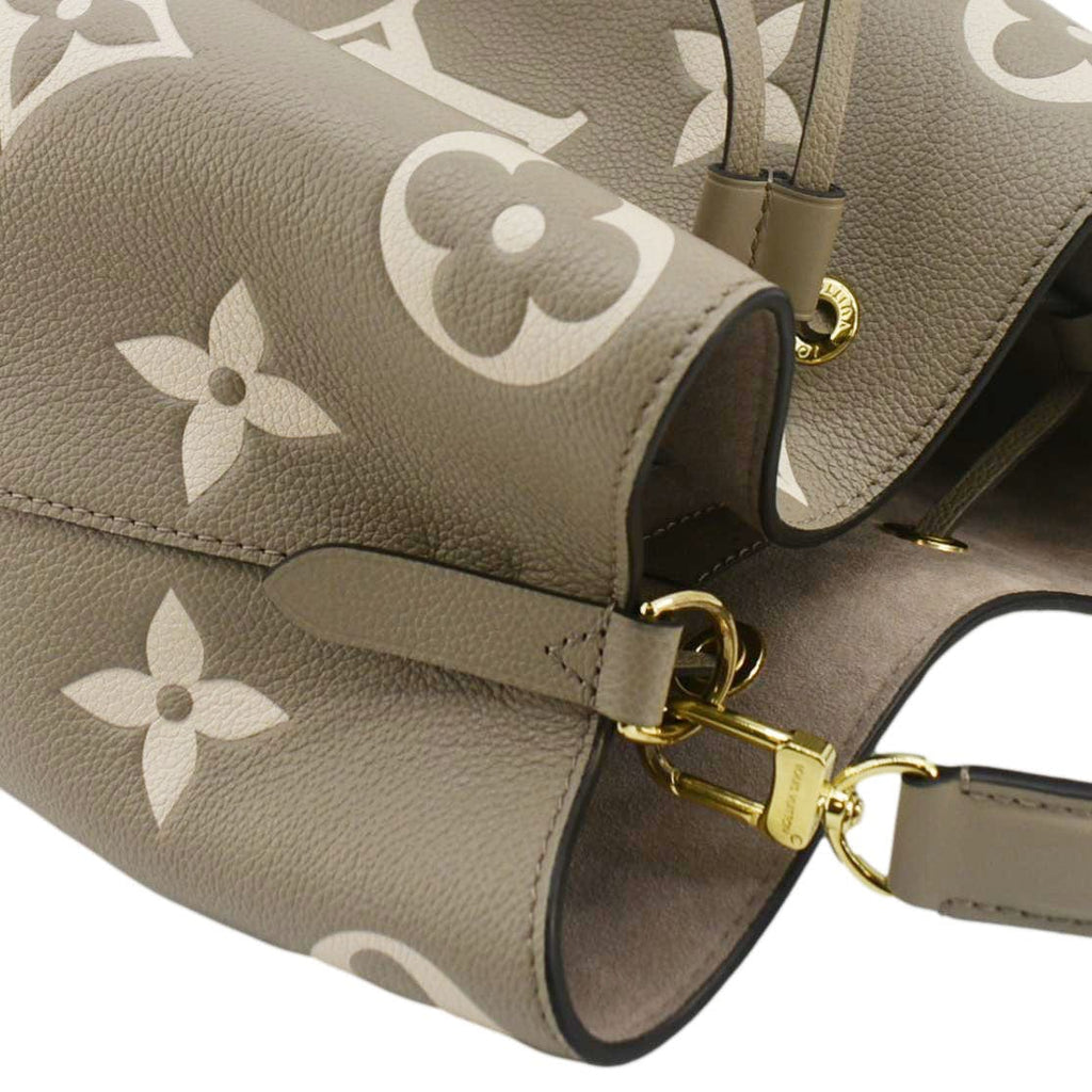 LOUIS VUITTON NeoNoe MM Bicolor Monogram Empreinte Shoulder Bag Cream