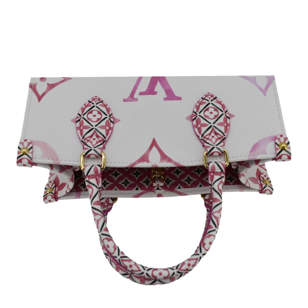 LOUIS VUITTON Onthego PM By The Pool Giant Monogram Canvas Tote Bag Pink