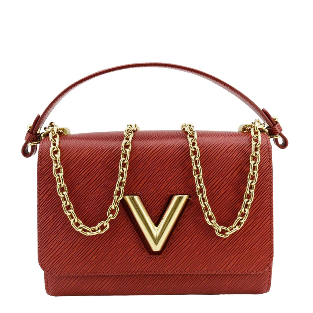 LOUIS VUITTON Twist MM Epi Leather Chain Shoulder Bag Red