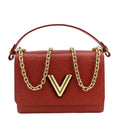 LOUIS VUITTON Twist MM Epi Leather Chain Shoulder Bag Red