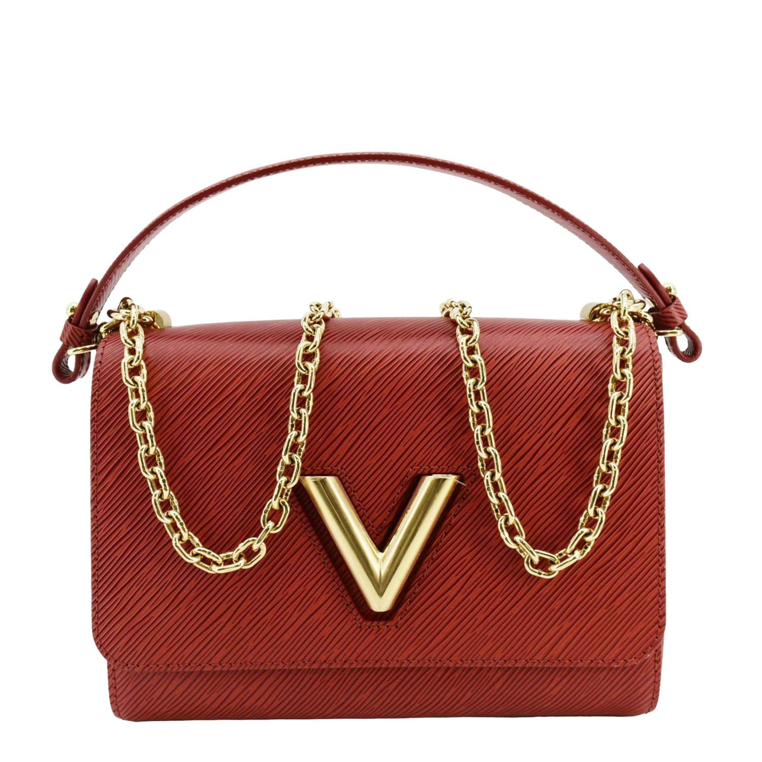 LOUIS VUITTON Twist MM Epi Leather Chain Shoulder Bag Red
