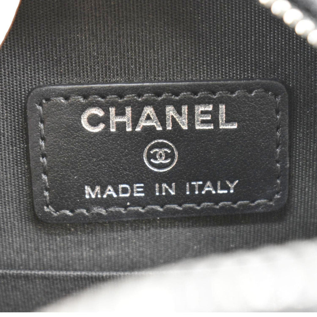 Chanel Round Tweed Clutch Crossbody Bag Black