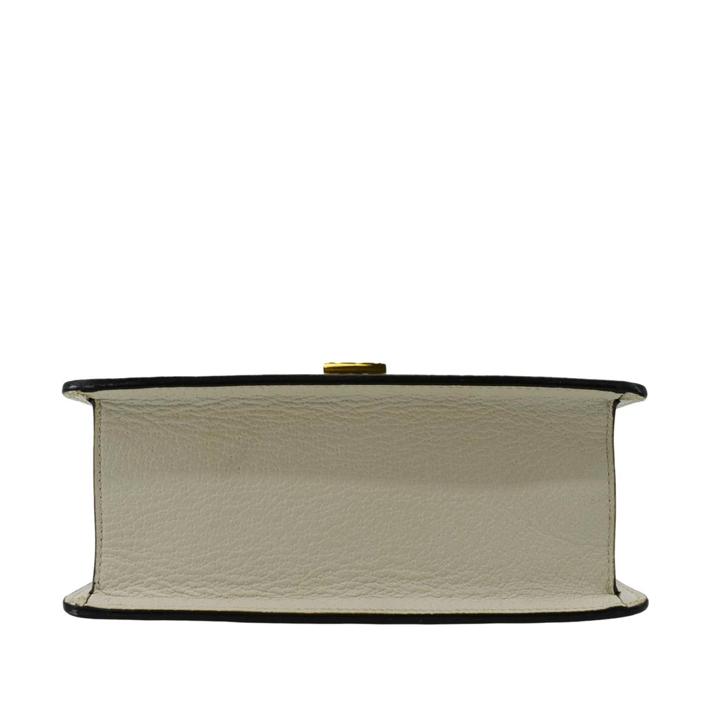 GUCCI Sylvie Mini Bee Star Leather Crossbody Bag Off White 470270