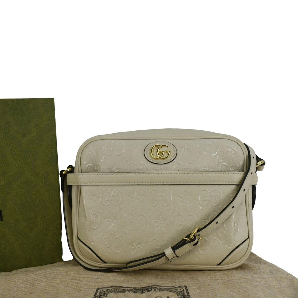 GUCCI Gucci Star Leather Crossbody Bag Off White 675776