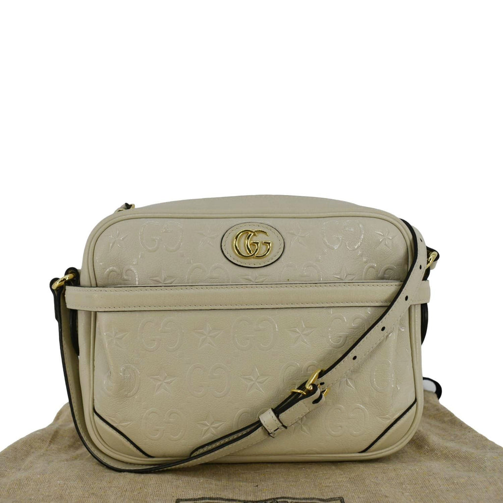 GUCCI Gucci Star Leather Crossbody Bag Off White 675776