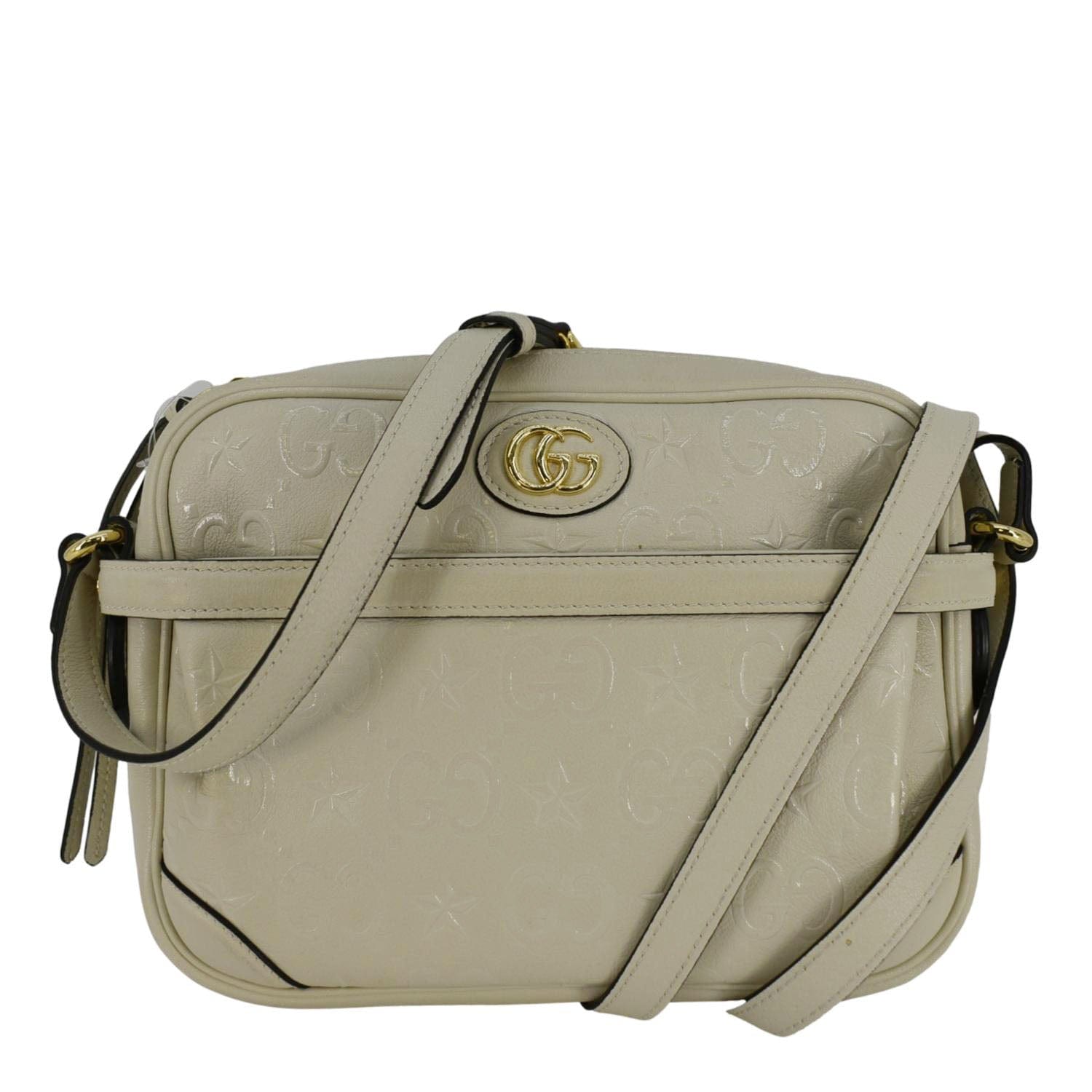 GUCCI Gucci Star Leather Crossbody Bag Off White 675776