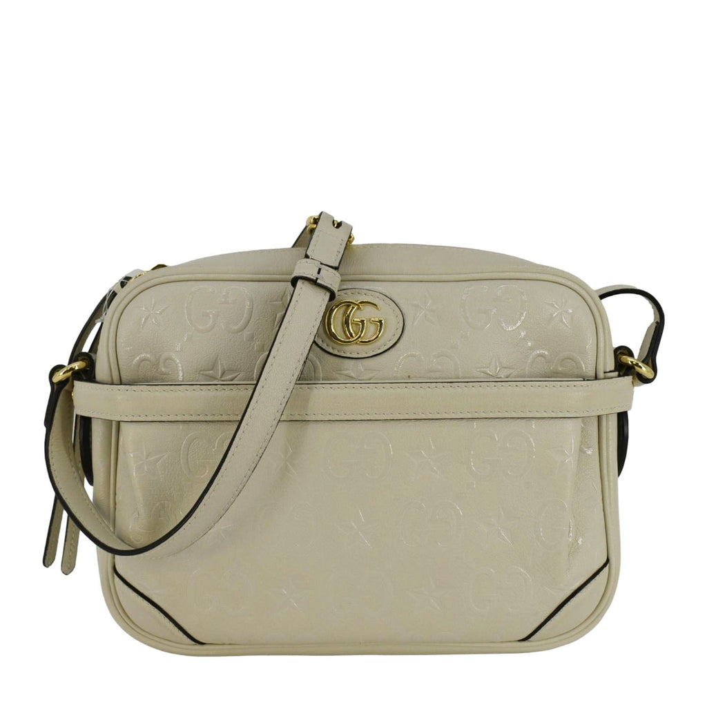 GUCCI Gucci Star Leather Crossbody Bag Off White 675776