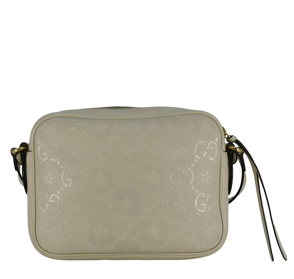 GUCCI Gucci Star Leather Crossbody Bag Off White 675776