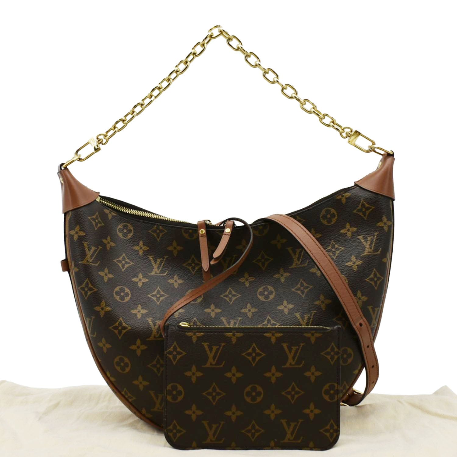 LOUIS VUITTON Loop Reverse Monogram Canvas Shoulder Bag Brown