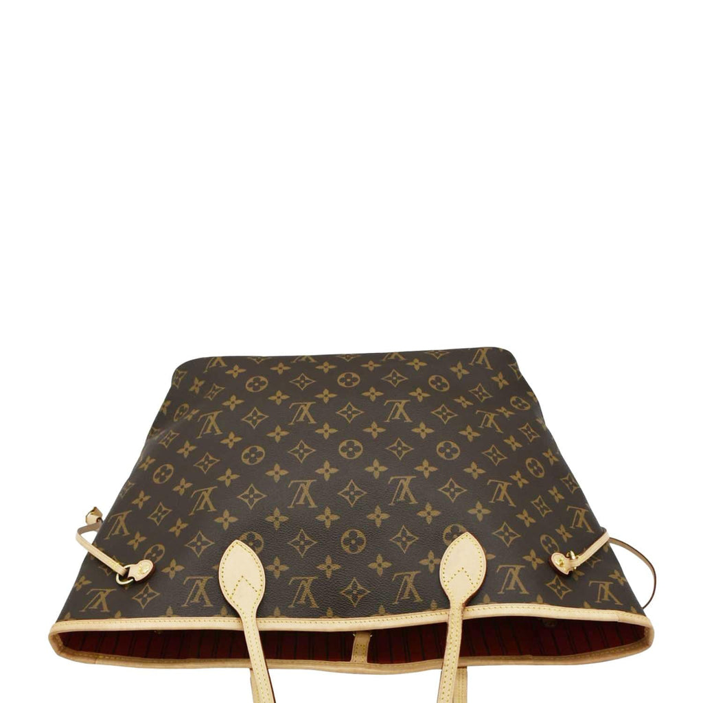LOUIS VUITTON Neverfull MM Monogram Canvas Tote Bag Brown