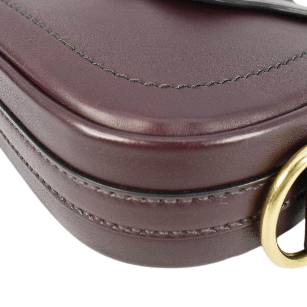 CHRISTIAN DIOR D Fence Calfskin Leather Saddle Bag Purple
