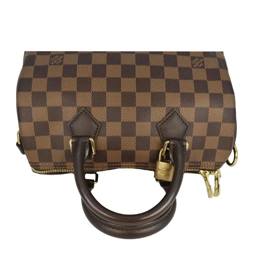 LOUIS VUITTON Speedy 25 Bandouliere Damier Ebene Shoulder Bag Brown