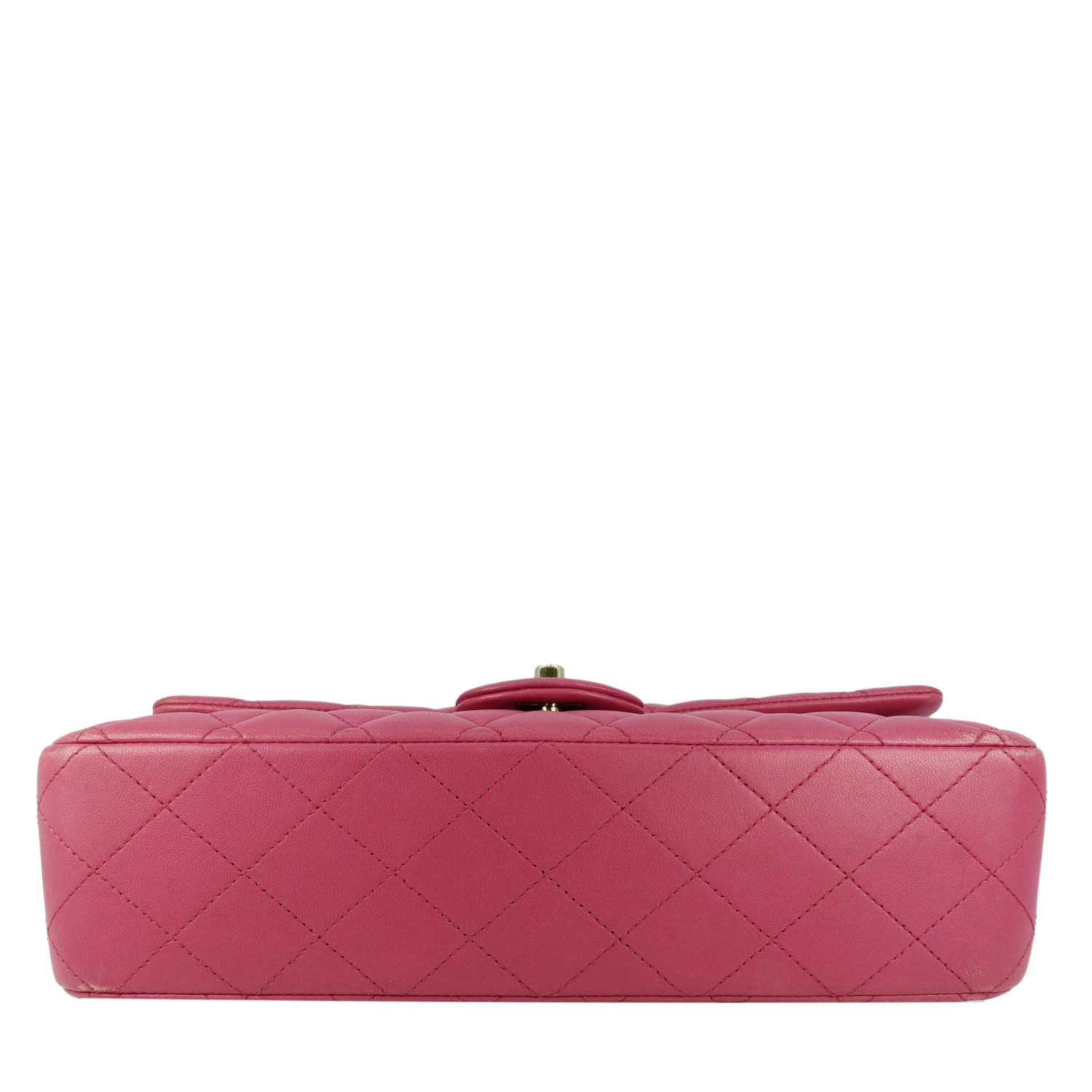 Chanel Classic Double Flap Medium Quilted Leather Shoulder Bag Pink