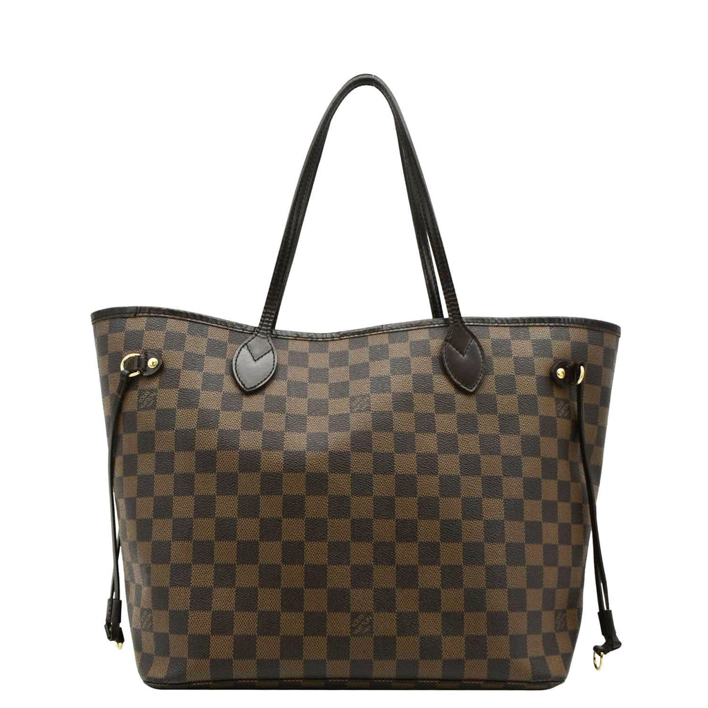 LOUIS VUITTON Neverfull MM Damier Ebene Shoulder Bag Brown