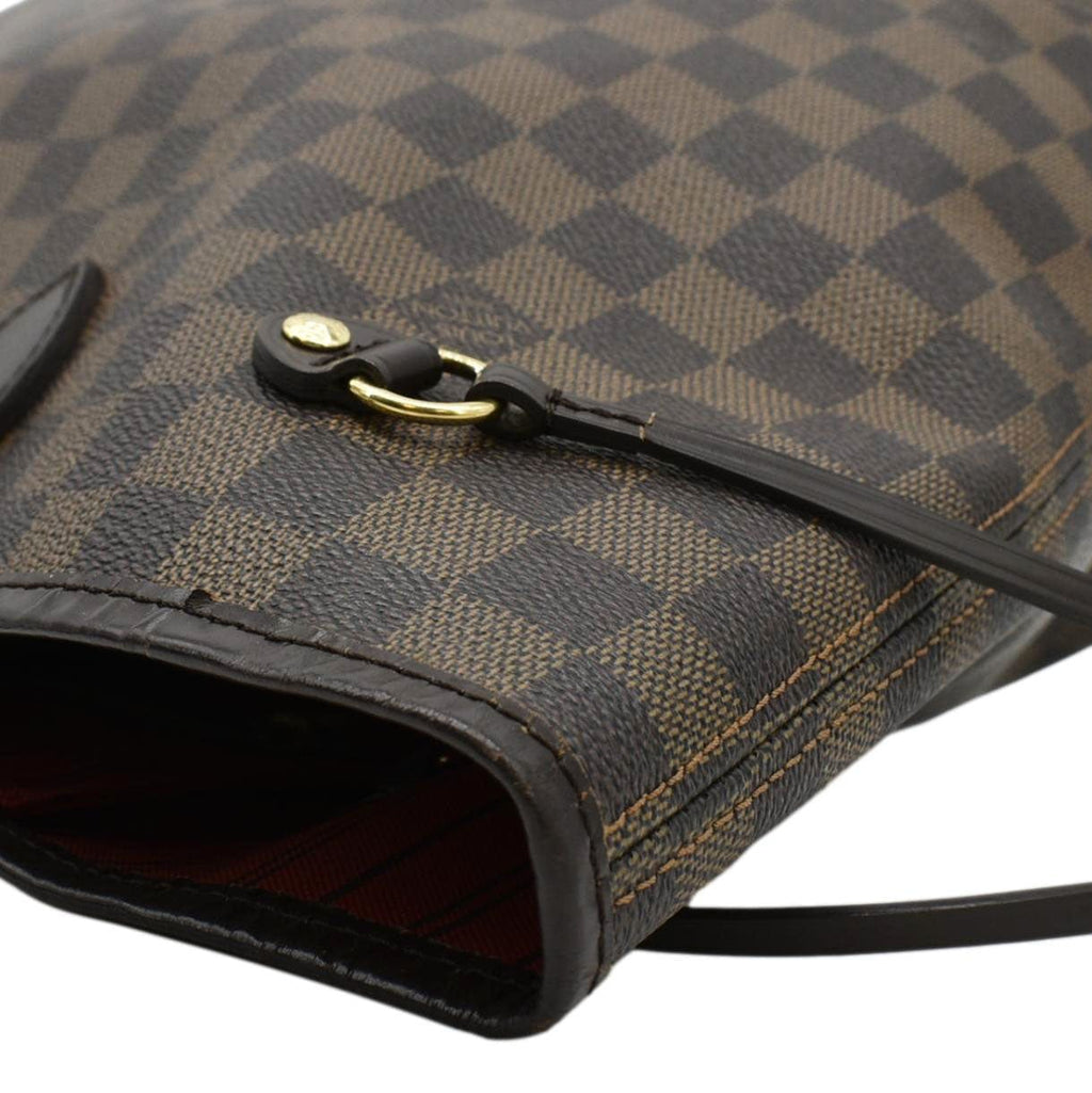 LOUIS VUITTON Neverfull MM Damier Ebene Shoulder Bag Brown