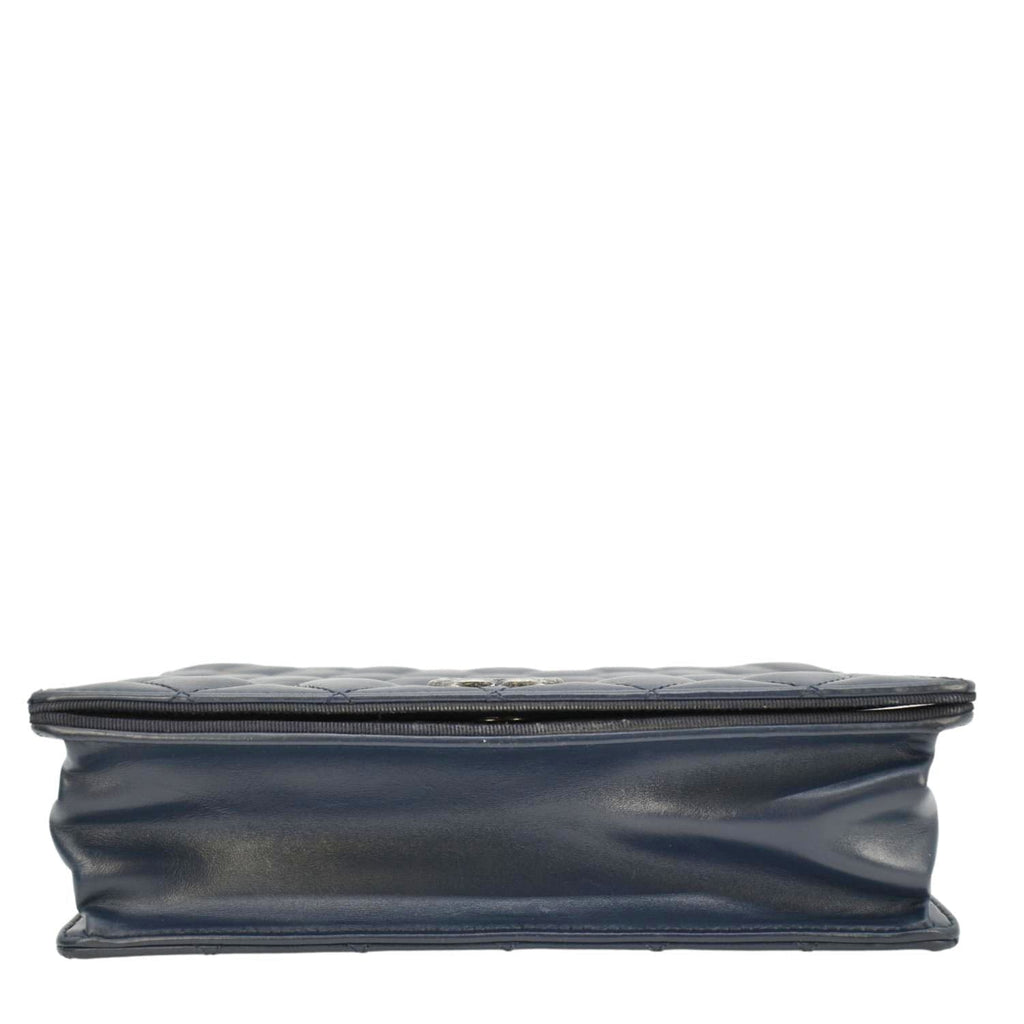 Chanel Ballerine Flap Medium Quilted Leather Crossbody Bag Navy Blue