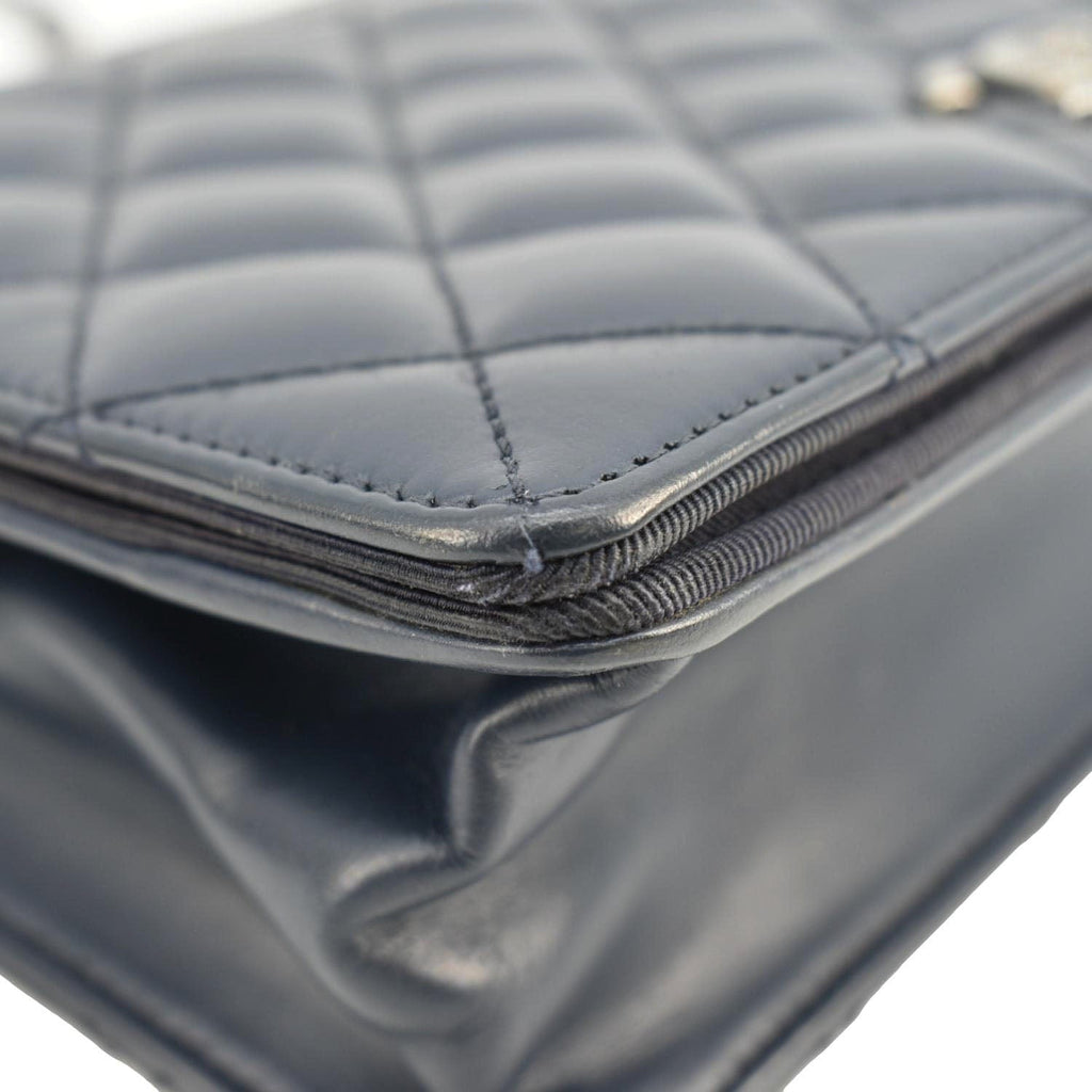 Chanel Ballerine Flap Medium Quilted Leather Crossbody Bag Navy Blue