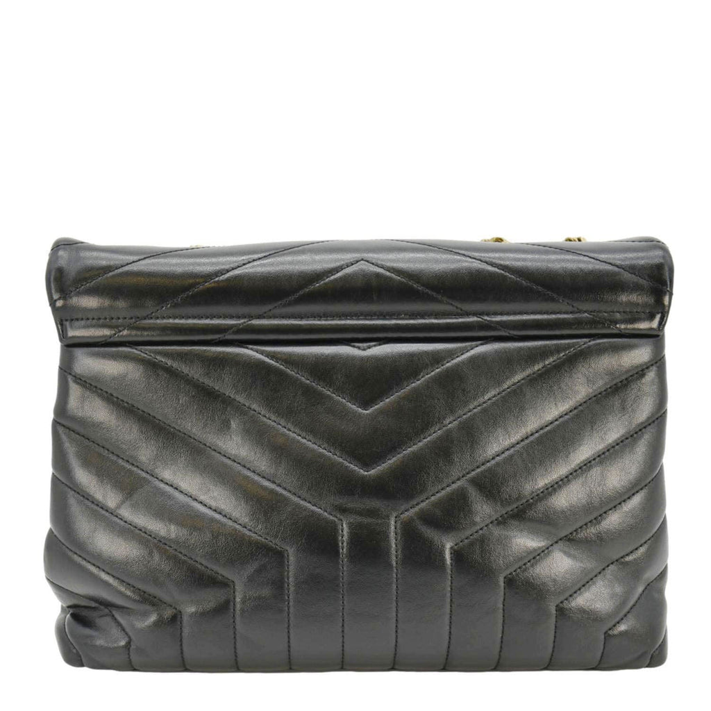 YVES SAINT LAURENT Loulou Medium Quilted Leather Crossbody Bag Black