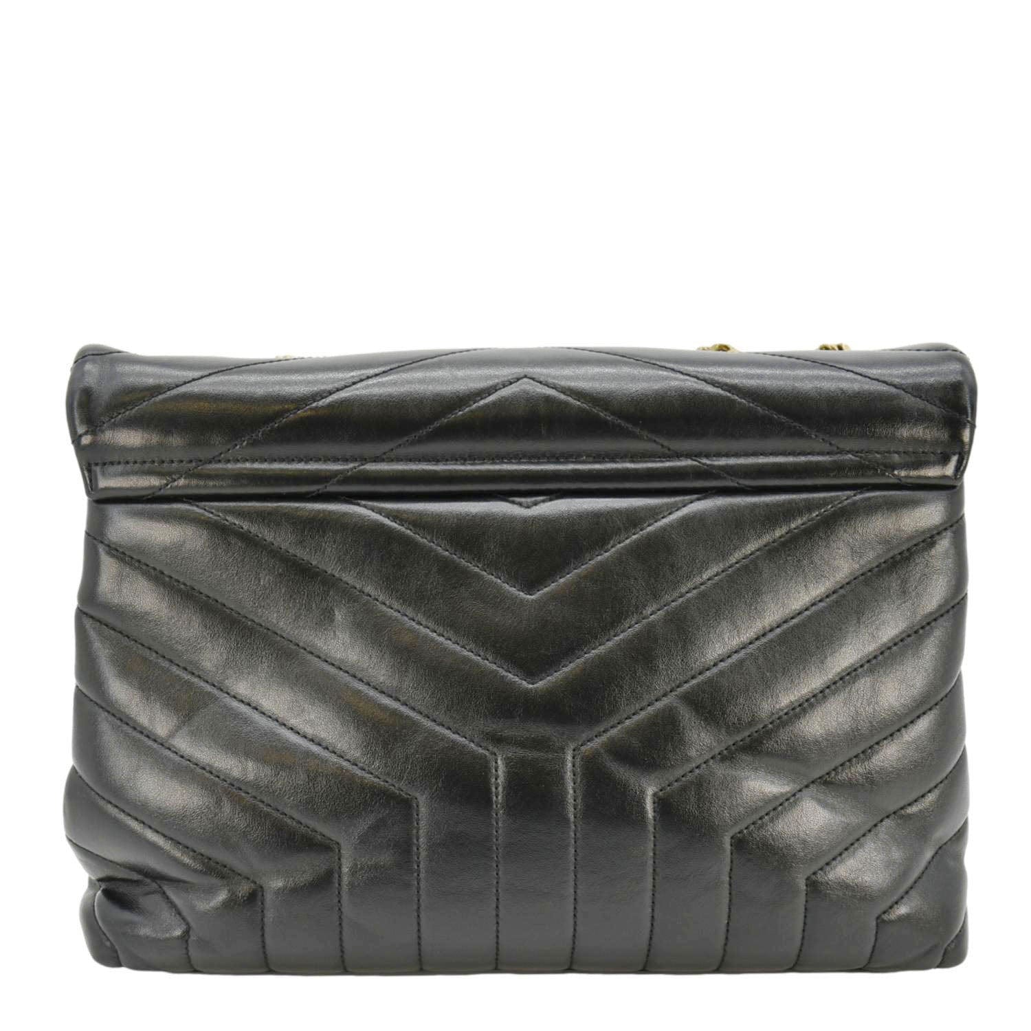YVES SAINT LAURENT Loulou Medium Quilted Leather Crossbody Bag Black