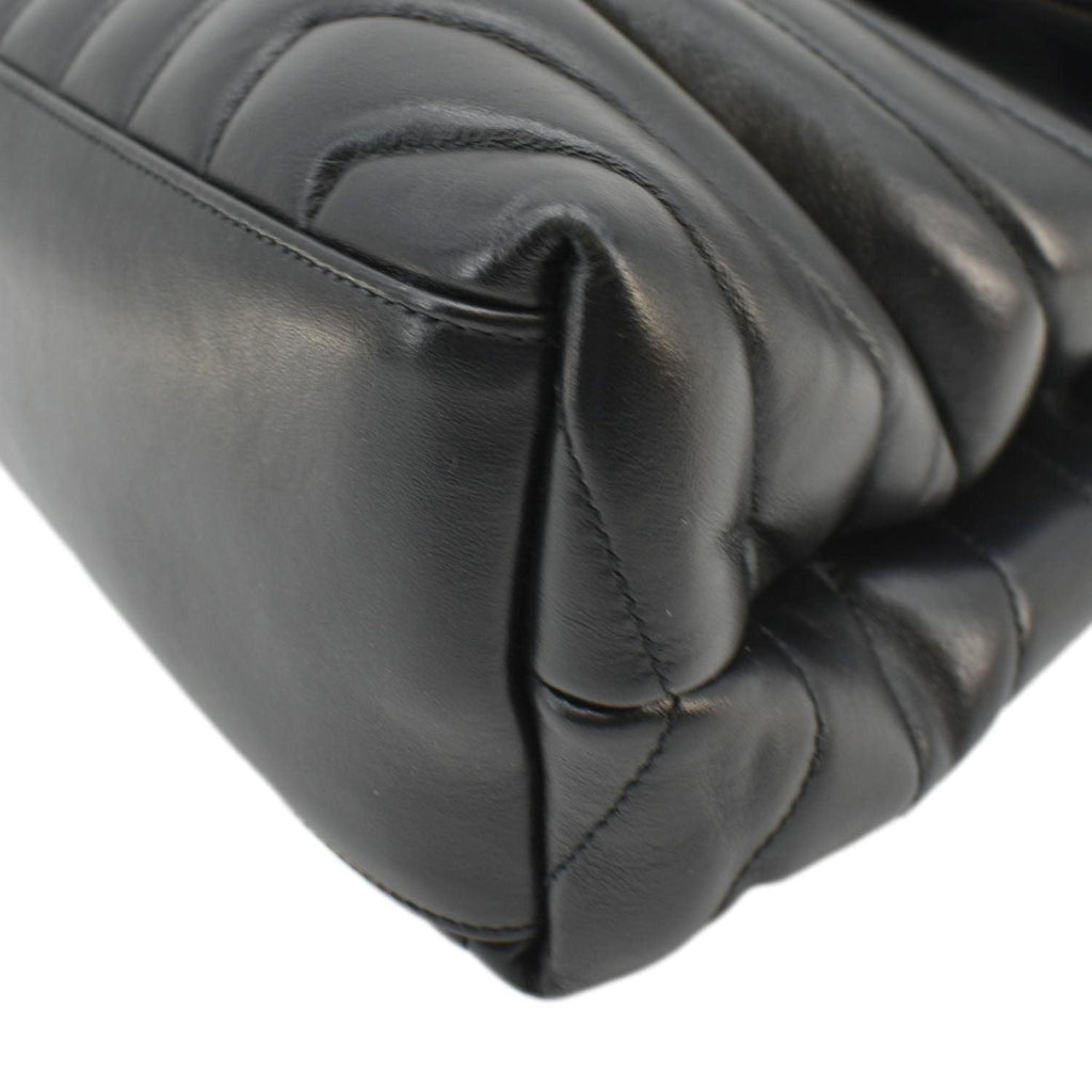 YVES SAINT LAURENT Loulou Medium Quilted Leather Crossbody Bag Black