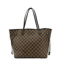LOUIS VUITTON Neverfull MM Damier Ebene Tote Bag Brown