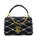 LOUIS VUITTON GO-14 MM Malletage Leather Shoulder Bag Navy Blue