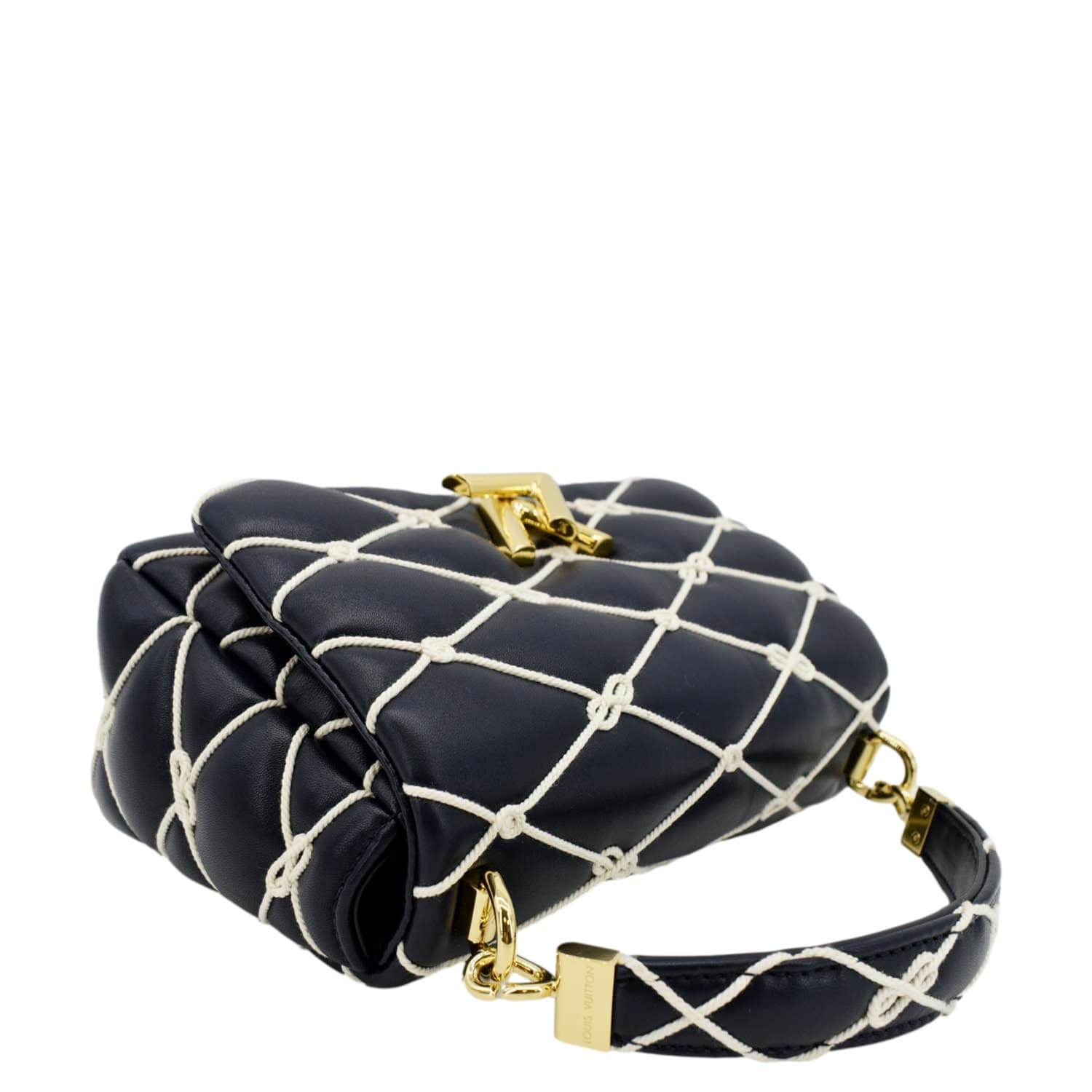 LOUIS VUITTON GO-14 MM Malletage Leather Shoulder Bag Navy Blue
