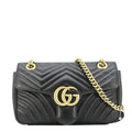 GUCCI Gucci Marmont Small Matelasse Leather Crossbody Bag Black 443497