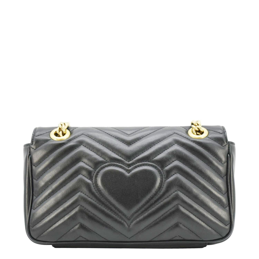 GUCCI Gucci Marmont Small Matelasse Leather Crossbody Bag Black 443497