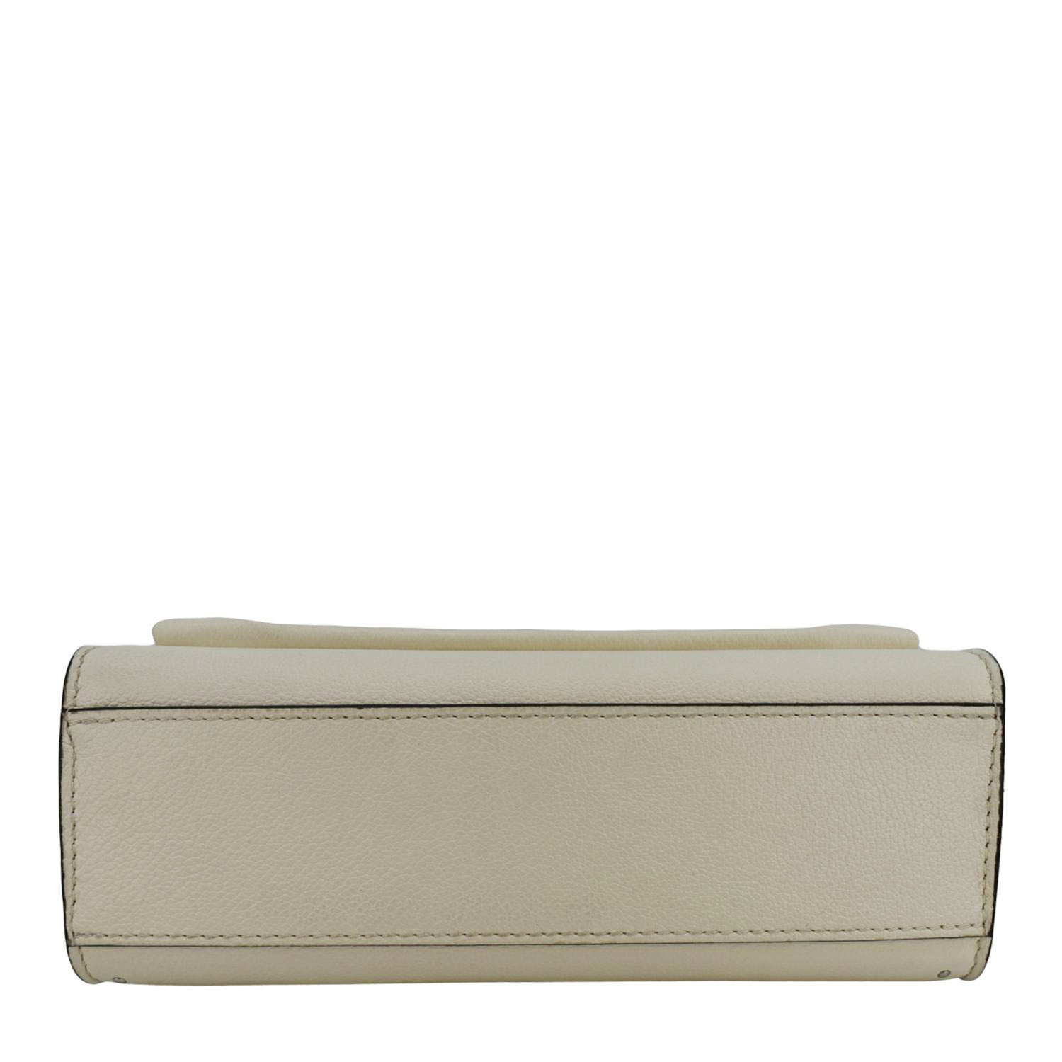 LOUIS VUITTON Mylockme Studded Leather Chain Shoulder Bag White