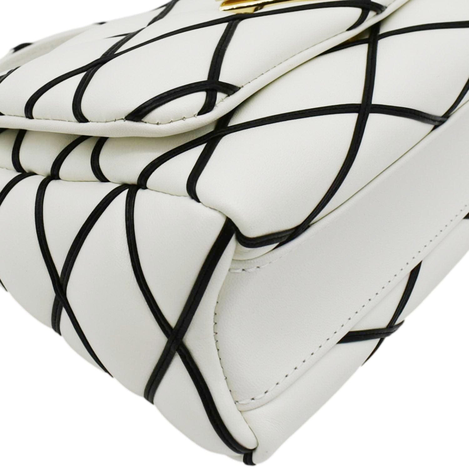 LOUIS VUITTON GO-14 MM Malletage Leather Shoulder Bag White