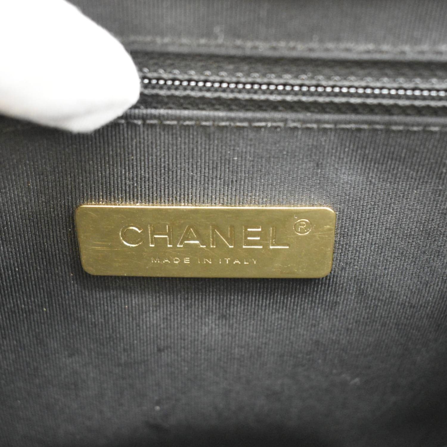 Chanel Chain Handle Flap Quilted Metallic Calfskin Caviar Crossbody Bag Chrome