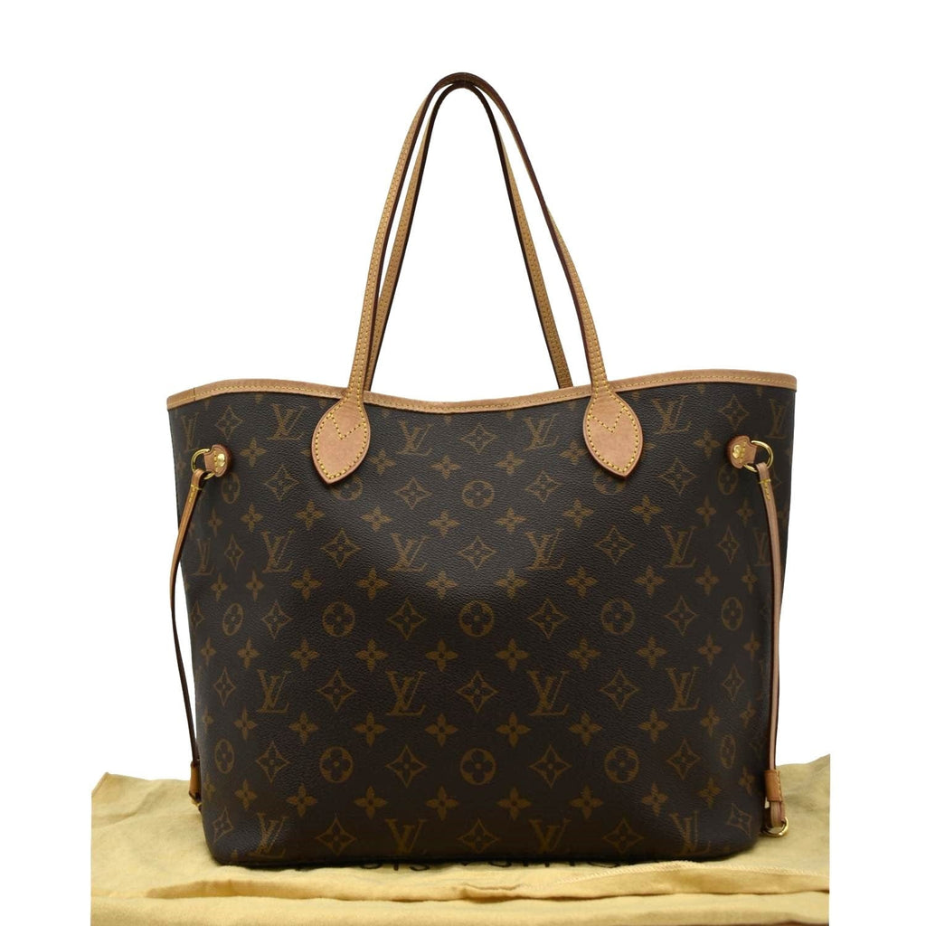 LOUIS VUITTON Neverfull MM Monogram Canvas Tote Bag Brown