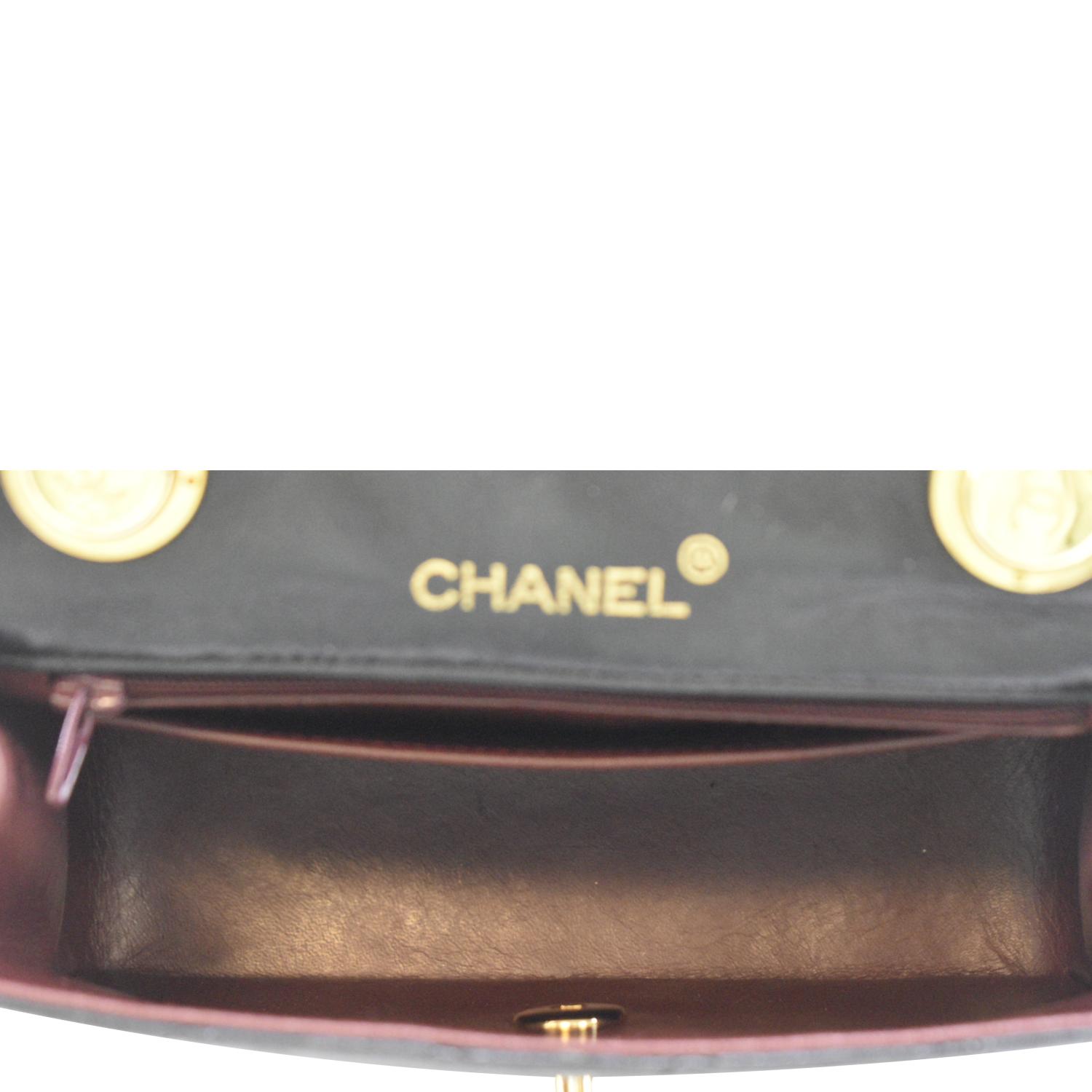 Chanel Square Mini Flap Quilted Leather Chain Shoulder Bag Black