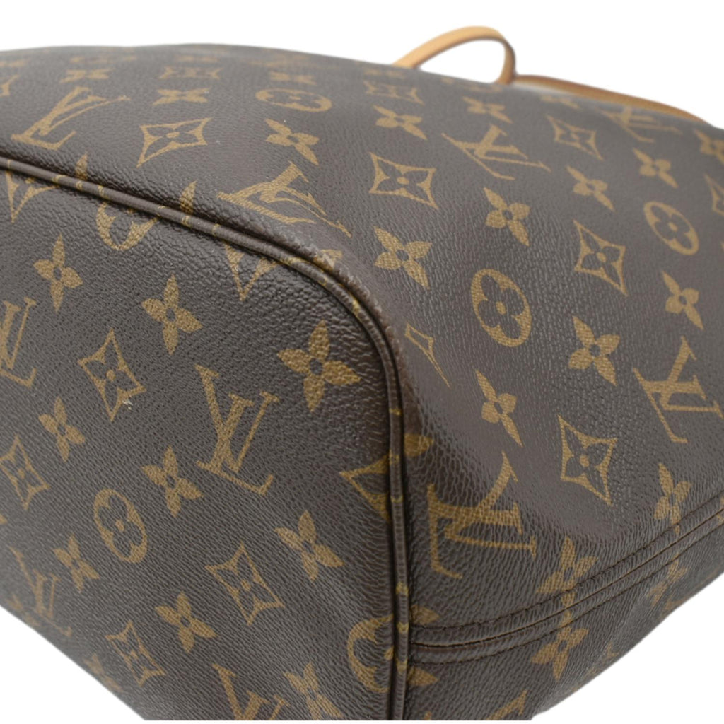 LOUIS VUITTON Neverfull MM Monogram Canvas Tote Bag Brown