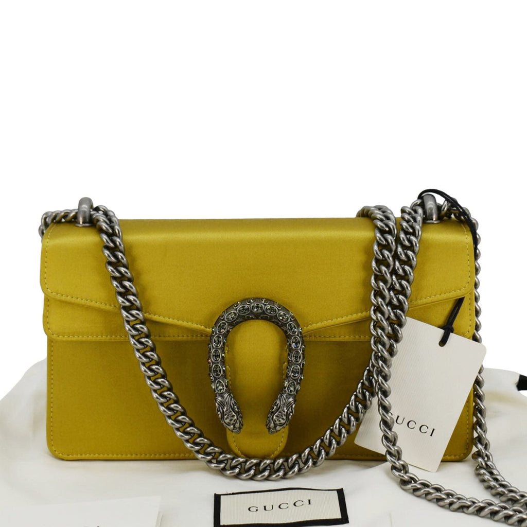 GUCCI Dionysus Small Satin Silk Crossbody Bag Gold 499623