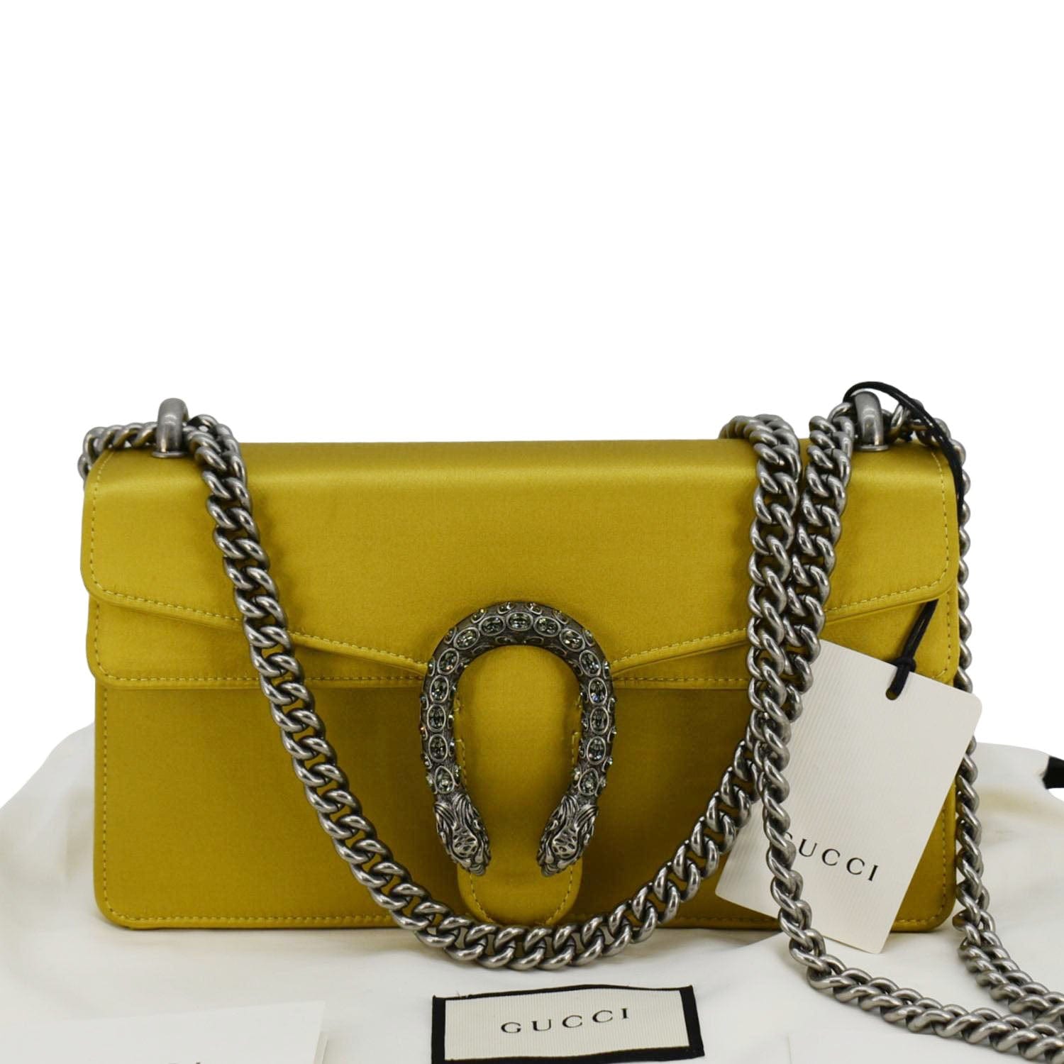GUCCI Dionysus Small Satin Silk Crossbody Bag Gold 499623