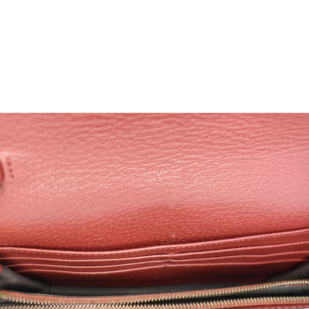 GUCCI Web Queen Margaret Mini Gucci Supreme Canvas Chain Wallet Beige 476079