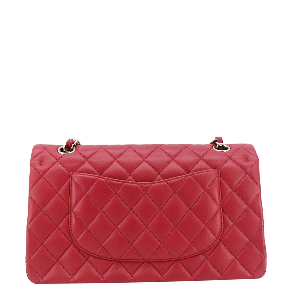 Chanel Classic Double Flap Medium Quilted Leather Shoulder Bag Fuchsia Pink