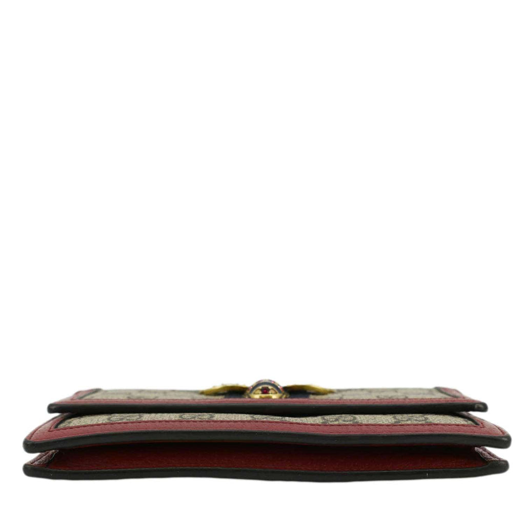 GUCCI Web Queen Margaret Mini Gucci Supreme Canvas Chain Wallet Beige 476079