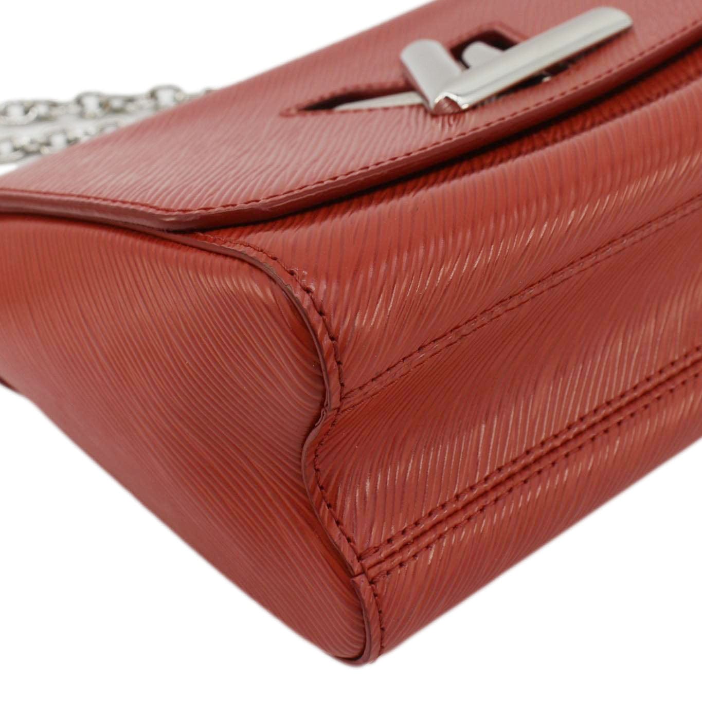 LOUIS VUITTON Twist MM Epi Leather Chain Shoulder Bag Coquelicot