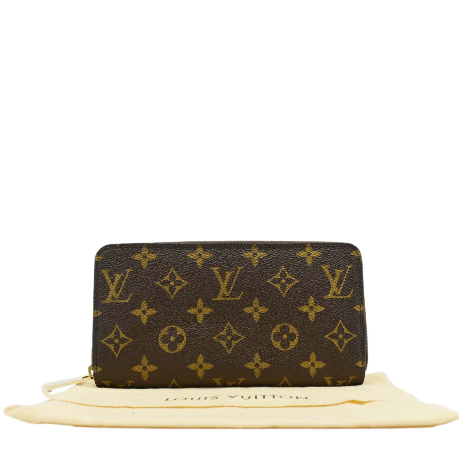 LOUIS VUITTON Monogram Canvas Zippy Wallet Brown