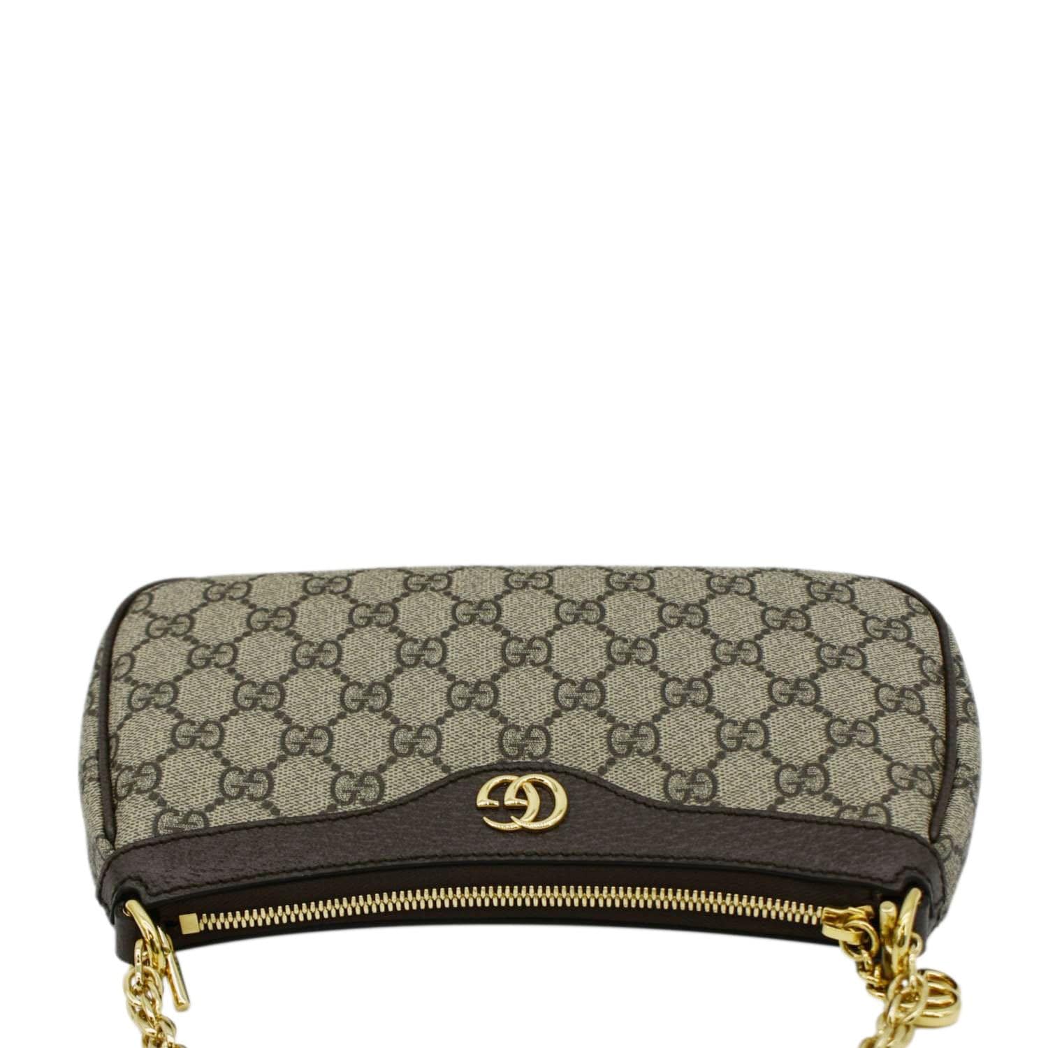 GUCCI Dollar Ophidia Web Small Gucci Supreme Monogram Canvas New Acero Shoulder Bag Beige 735132