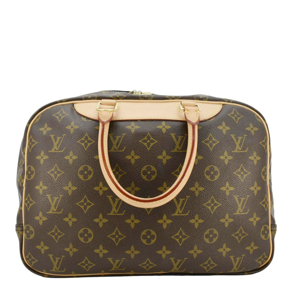 LOUIS VUITTON Deauville Bowling Monogram Canvas Satchel Bag Brown