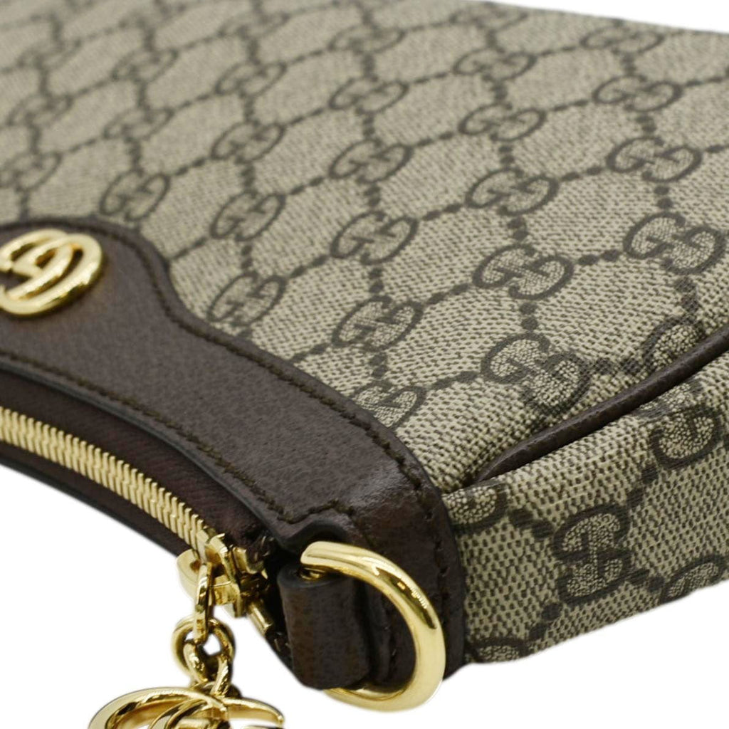 GUCCI Dollar Ophidia Web Small Gucci Supreme Monogram Canvas New Acero Shoulder Bag Beige 735132